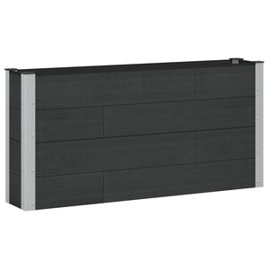 vidaXL Arriate elevado Negro 150 x 30 x 72 cm WPC y Aluminio