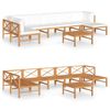 vidaXL Set de muebles de jard&iacute;n 8 pzas madera de teca y cojines crema