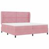 vidaXL Cama tipo Box Spring con colch&oacute;n Rosa 200 x 200 cm Poli&eacute;ster
