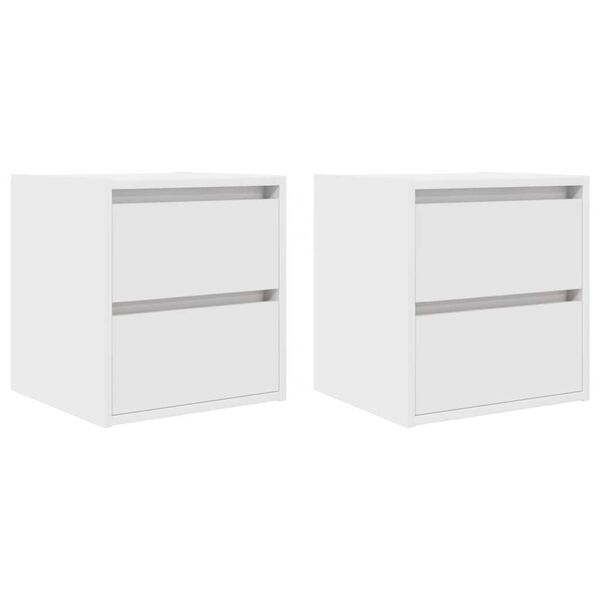 vidaXL Mesillas de noche de pared 2 uds blanco 38x34x40 cm