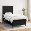 vidaXL Cama box spring con colch&oacute;n tela negro 90x200 cm