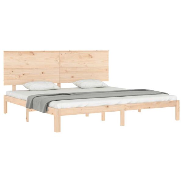 vidaXL Estructura de cama sin colch&oacute;n madera maciza de pino 200x200 cm