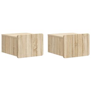 vidaXL Mesita de Noche de Pared 2 pcs Roble Sonoma 33 x 34,5 x 24 cm