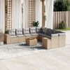 vidaXL Set de sof&aacute;s de jard&iacute;n 11pzas con cojines rat&aacute;n sint&eacute;tico beige