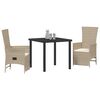 vidaXL Conjunto de Comedor de Jard&iacute;n 3 pcs Beige rat&aacute;n sint&eacute;tico