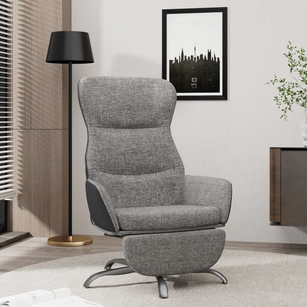 vidaXL Sill&oacute;n de relax con reposapi&eacute;s tela gris claro