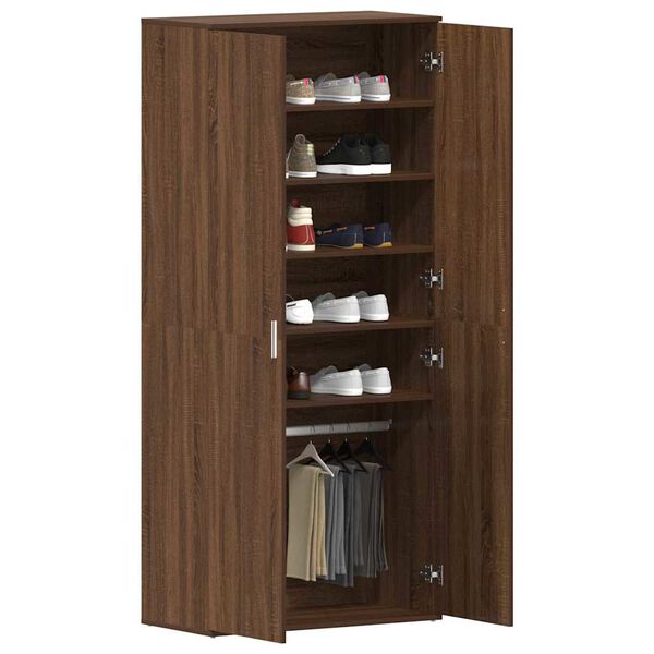 vidaXL Armario para Zapatos con puerta Marr&oacute;n 80 x 39 x 180 cm