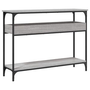 vidaXL Mesa consola estante madera ingenier&iacute;a Sonoma gris 100x29x75 cm