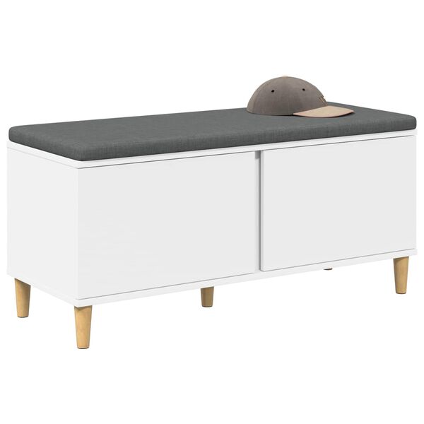 vidaXL Banco de entrada con coj&iacute;n con almacenamiento 100 x 38 x 46 cm