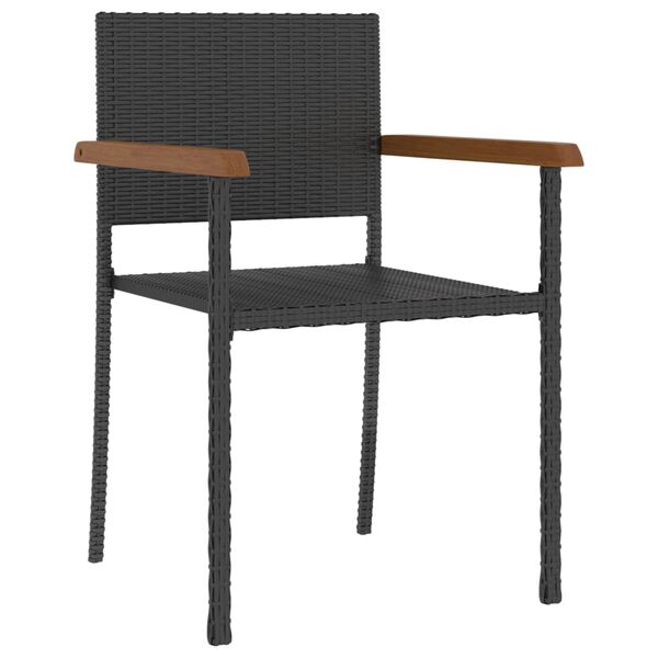 vidaXL Juego de comedor para jard&iacute;n 5 piezas rat&aacute;n sint&eacute;tico negro