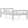 vidaXL Estructura de cama sin colch&oacute;n metal gris y blanco 90x200 cm