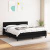 vidaXL Cama box spring con colch&oacute;n tela negro 160x200 cm