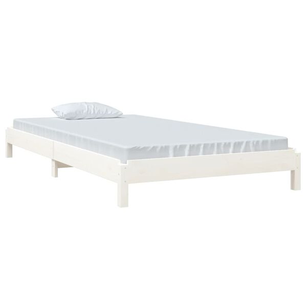 vidaXL Cama apilable de madera pino maciza blanca 100x200 cm