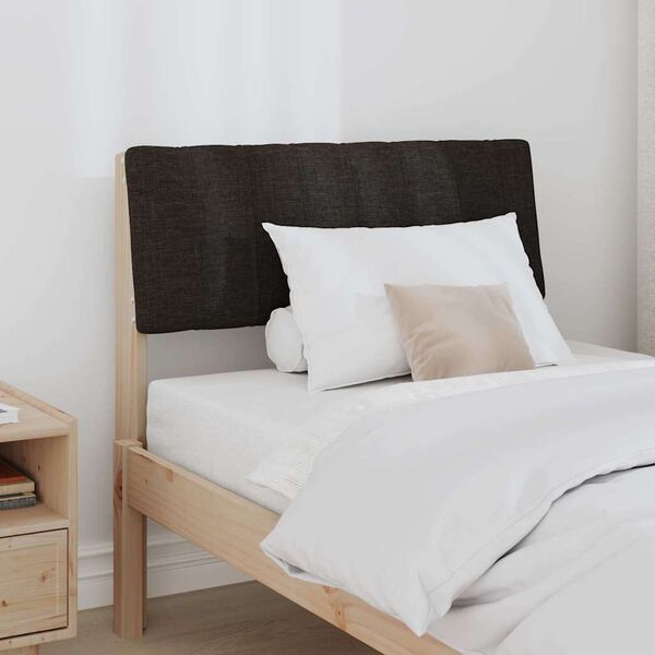 vidaXL Cabecero tapizado Negro 75 cm Madera de pino macizo