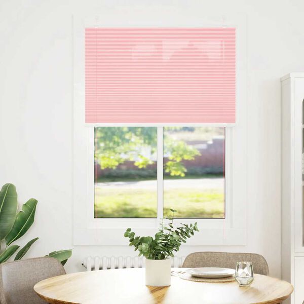 vidaXL Estor Plisado rosa 85x150 cm Tela Ancho 84,4 cm Poli&eacute;ster