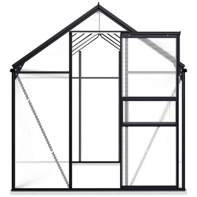 vidaXL Invernadero con estructura base aluminio gris antracita 5,89 m²