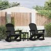 vidaXL Sillas mecedoras Adirondack 2 pcs Negro HDPE