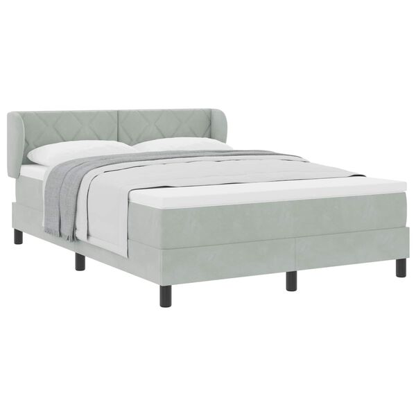 vidaXL Cama tipo Box Spring Gris claro 140 x 190 cm Terciopelo