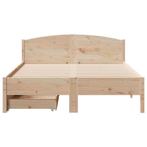 vidaXL Estructura de cama sin colch&oacute;n madera de pino maciza 120x200 cm