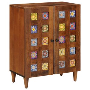 vidaXL Aparador 60 x 33 x 75 cm Madera de mango maciza Nogal