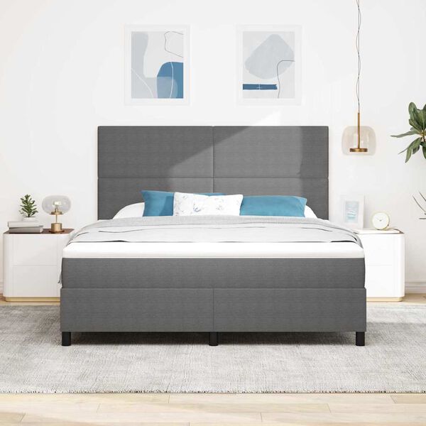 vidaXL Cama tipo Box Spring Gris claro y . 180 x 200 cm Tela de Pana