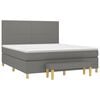 vidaXL Cama box spring con colch&oacute;n tela gris oscuro 180x200 cm