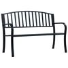 vidaXL Banco de jard&iacute;n acero negro 125 cm