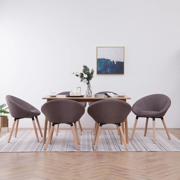 vidaXL Sillas de comedor 6 unidades tela color gris topo
