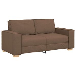 vidaXL Sof&aacute; de 2 plazas de tela marr&oacute;n, 180x78x84 cm