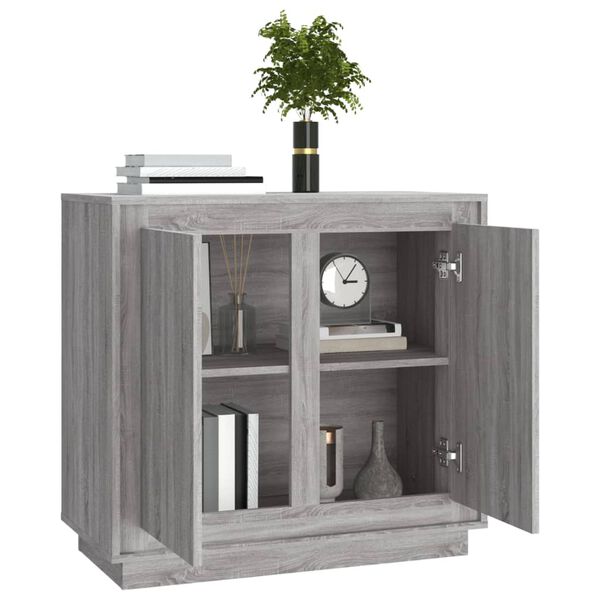 vidaXL Aparador de madera contrachapada gris Sonoma 80x34x75 cm