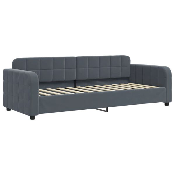 vidaXL Sofá cama nido con colchón terciopelo gris oscuro 80x200 cm