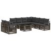 vidaXL Conjunto de sof&aacute;s de jard&iacute;n 10 uds. Gris y Gris Oscuro