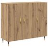 vidaXL Aparador Roble artesanal 90 x 34 x 80 cm Madera de ingenier&iacute;a