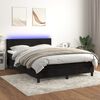 vidaXL Cama box spring colch&oacute;n y LED terciopelo negro 140x200 cm