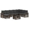 vidaXL Conjunto de sof&aacute;s de jard&iacute;n 9 uds. Gris y Gris Oscuro