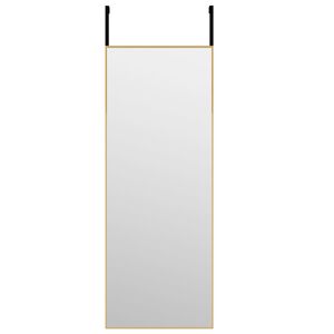 vidaXL Espejo de puerta cristal y aluminio negro 30x80 cm