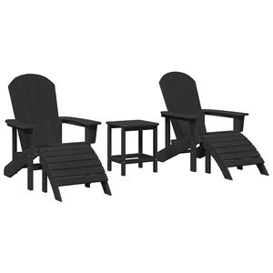 vidaXL Muebles de lounge para jardín 3 pcs Negro 38 x 38 x 46cm