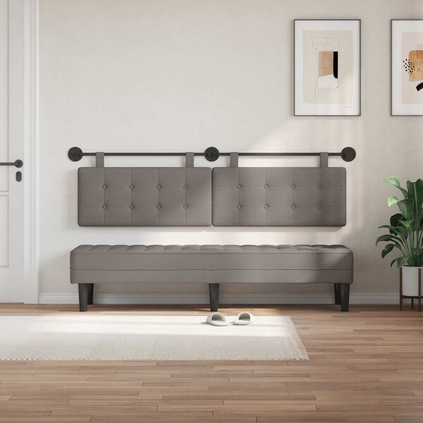 vidaXL Cabecera Colgante Taup&eacute; 190 x 55 x 5 cm tela