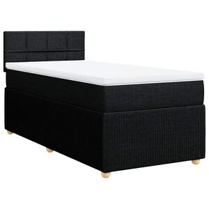 vidaXL Cama box spring con colch&oacute;n tela negro 80x200 cm