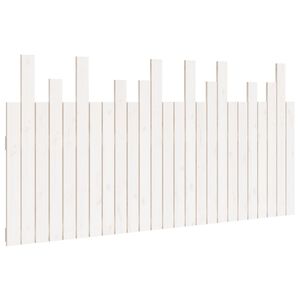 vidaXL Cabecero de cama pared madera maciza pino blanco 159,5x3x80 cm