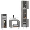 vidaXL Set de muebles ba&ntilde;o 3 pzas madera contrachapada gris hormig&oacute;n