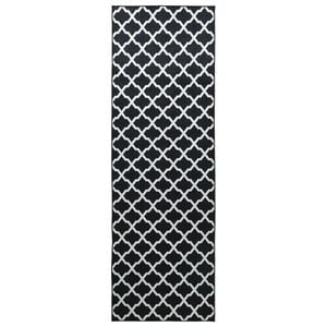 vidaXL Pasillo de alfombra LESAKA Negro y blanco 50 x 100 cm