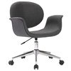 vidaXL Silla de comedor giratoria de tela gris