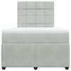 vidaXL Cama box spring con colch&oacute;n terciopelo gris claro 120x200 cm