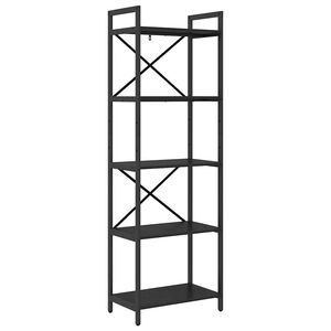 vidaXL Estante de libros 5 niveles 56 x 34 x 171 cm Roble Negro