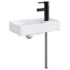 vidaXL Lavabo de ba&ntilde;o con grifo y desag&uuml;e Negro Mate