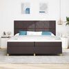vidaXL Cama Box Spring LED con colch&oacute;n Marr&oacute;n Oscuro 200 x 200 cm tela