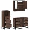 vidaXL Set de muebles ba&ntilde;o 3 pzas madera contrachapada roble marr&oacute;n