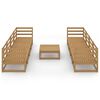 vidaXL Muebles de jard&iacute;n 9 piezas marr&oacute;n miel madera maciza de pino
