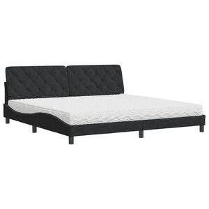 vidaXL Cama con colch&oacute;n terciopelo negro 200x200 cm